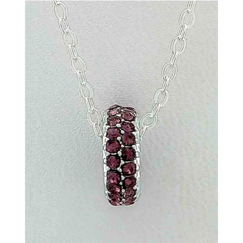 Created 0.60 Cts Amethyst Slide Pendant 14k White Gold Plated